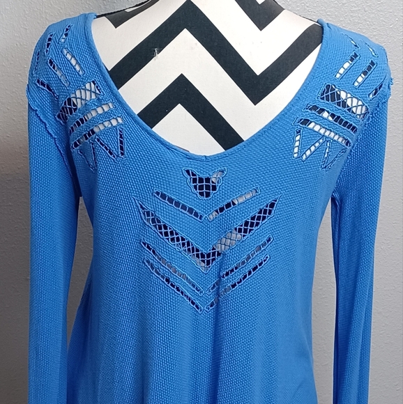 Free People Moonrise Cutout Boho  Long-sleeve Thermal Top - Picture 8 of 14